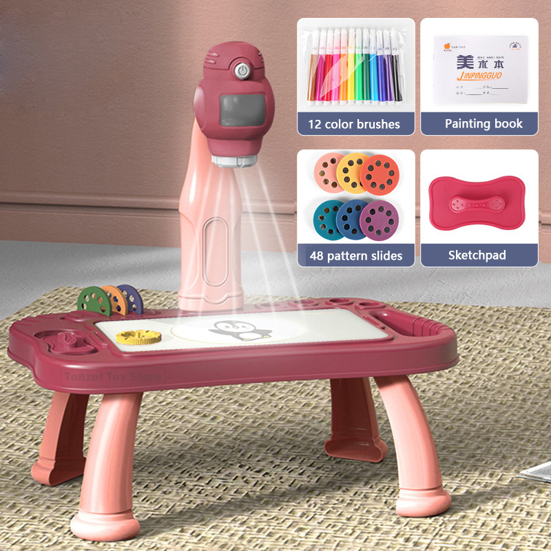 Digital Drawing Tablet - 子供のためのインテリジェントなプロジェクターセット,教育玩具,手工芸品の描画,絵画ツール