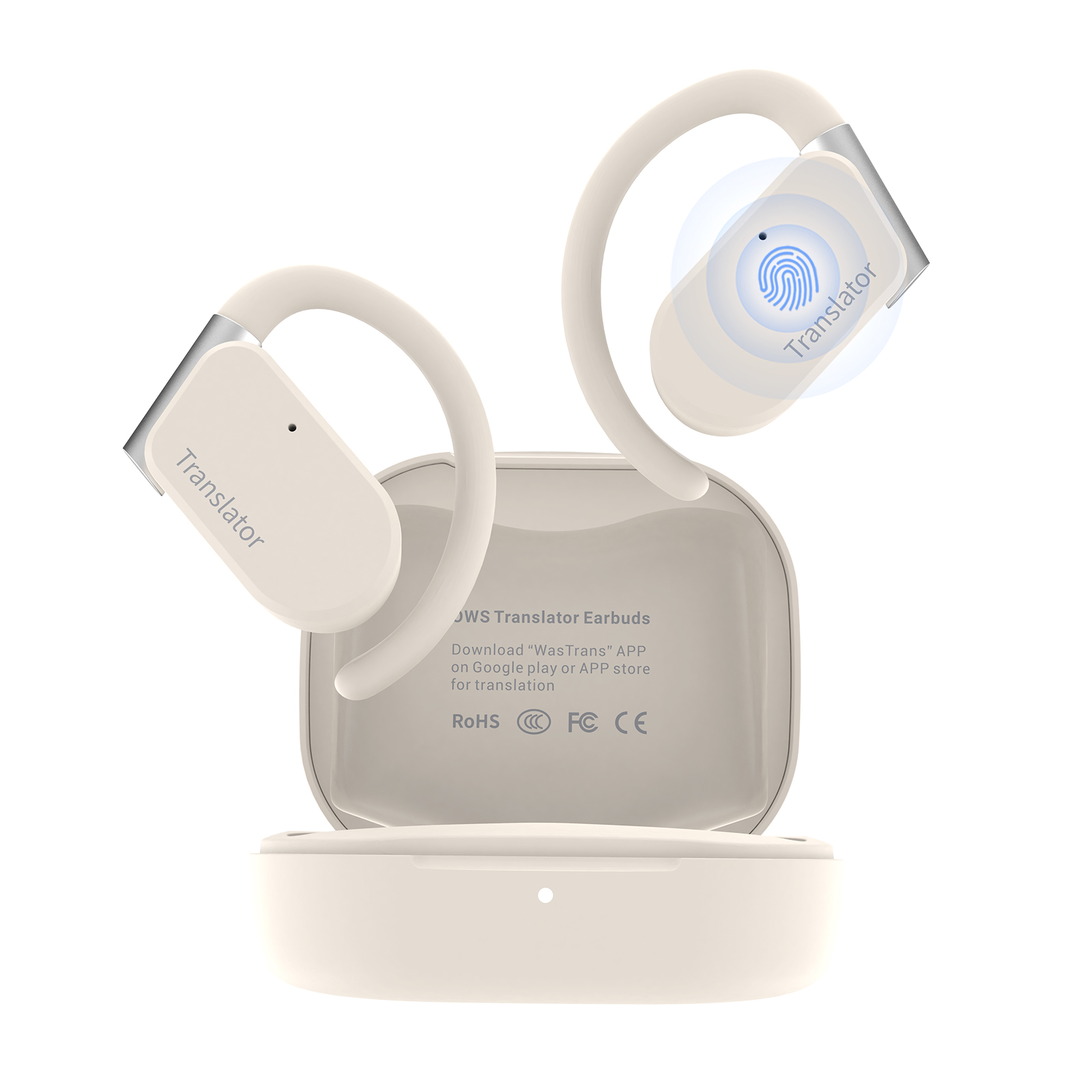 Portable Translator Device - Wooask M9 翻訳イヤホン、双方向リアルタイム音声翻訳ヘッドフォン、11 つのオフラインパック付き 144 言語、98%