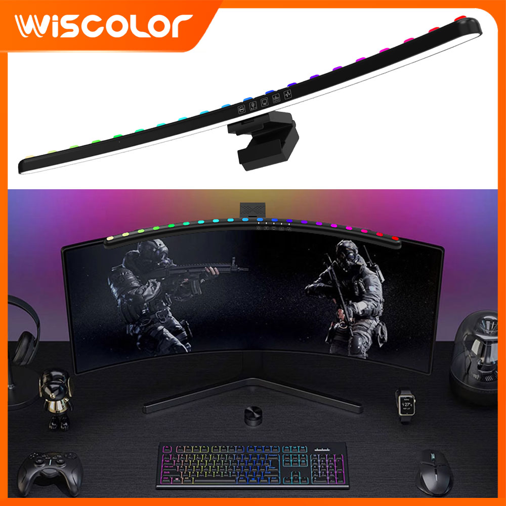 Rgb Desk Lamp Smart - RGBスマートWiFi対応モニターライトバー ルームデコレーションLEDライト 調光可能 ゲーマー向けライトバー リモコン付き PC画面吊り下げデスクランプ