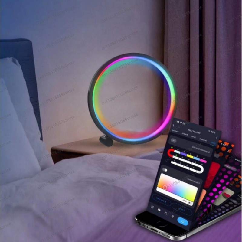 Rgb Desk Lamp Smart - RGBデスクトップアンビエントライトクリエイティブスマートデスクランプ音楽リズムライトゲーミングルーム装飾オーナメントサウンド起動ナイトライト
