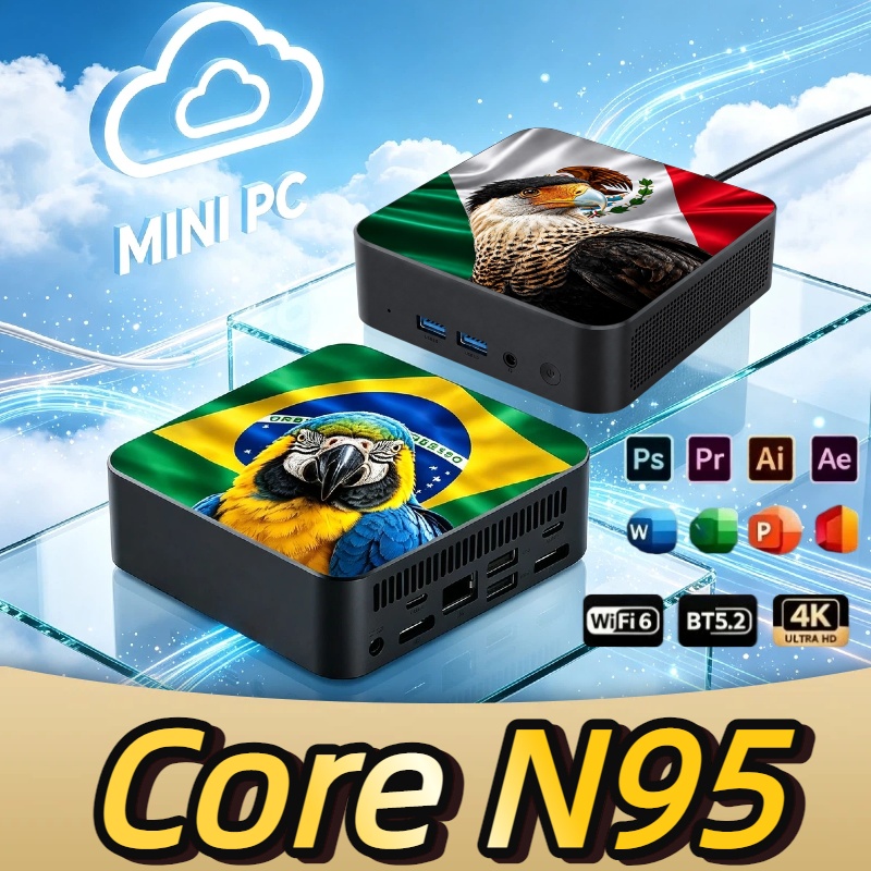 Mini Pc Windows - 2026年最新 メキシコ ブラジル国旗デザイン 高性能インテル Core N95