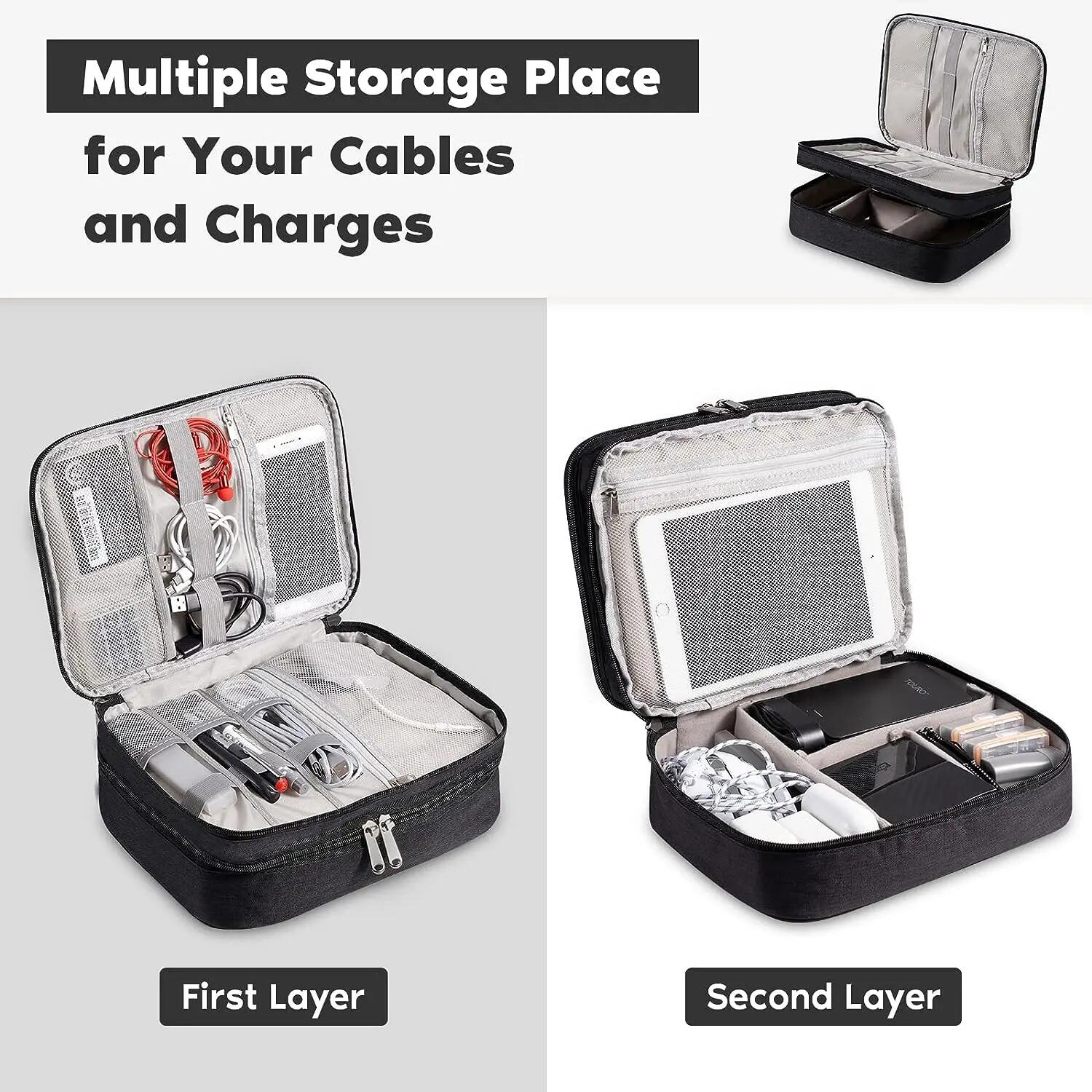 ポータブルデジタル収納袋 USB ガジェット防水ケーブルオー - Electronics Gadgets Bag のレビューと価格