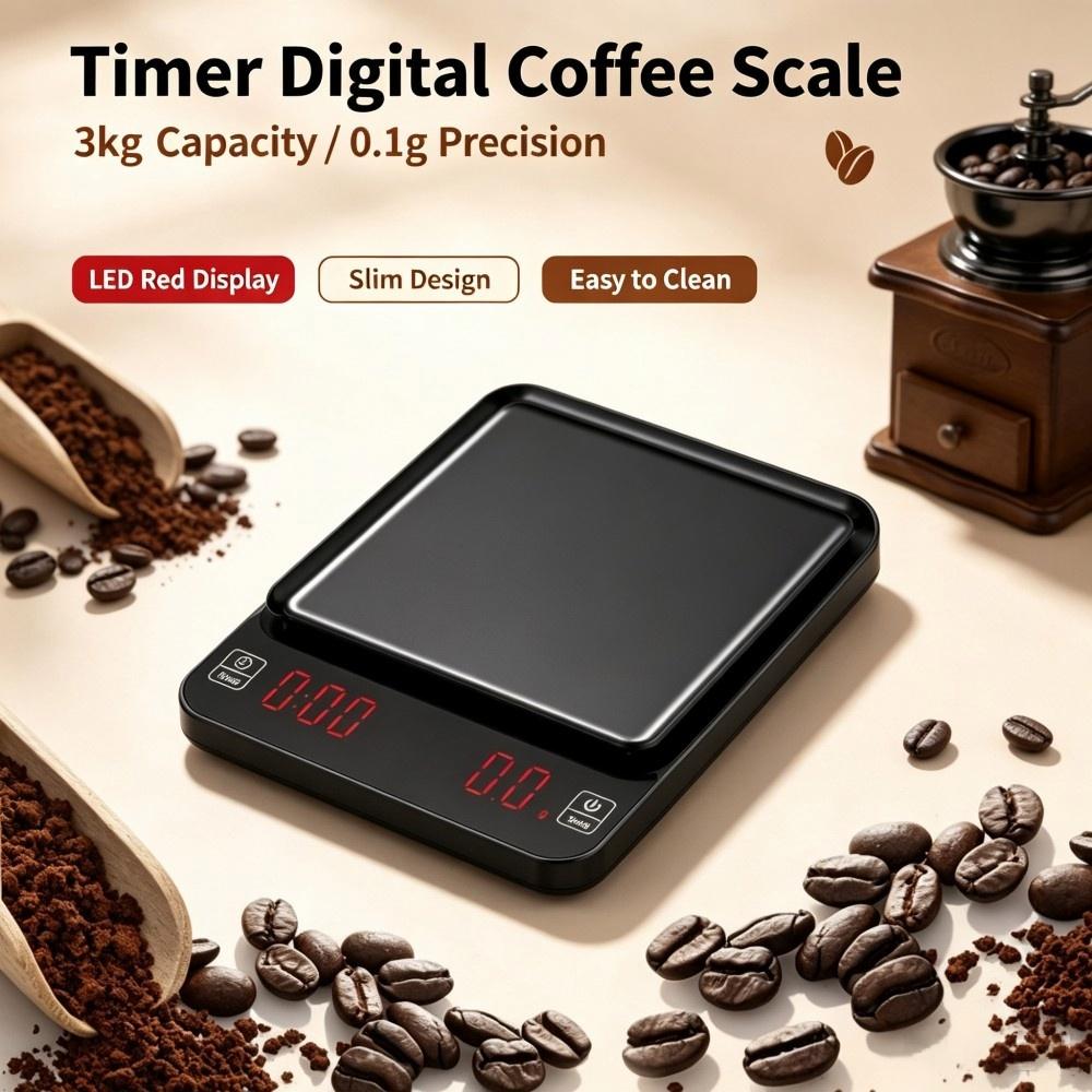 3kg/0.1g高精度デジタルコーヒースケール、LEDポータ - Electronics & Gadgets Icon のレビューと価格