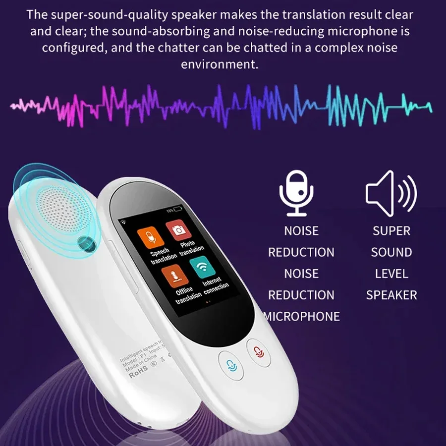 オフラインF1スマートインスタント音声翻訳機は126言語に対 - Portable Translator Device のレビューと価格
