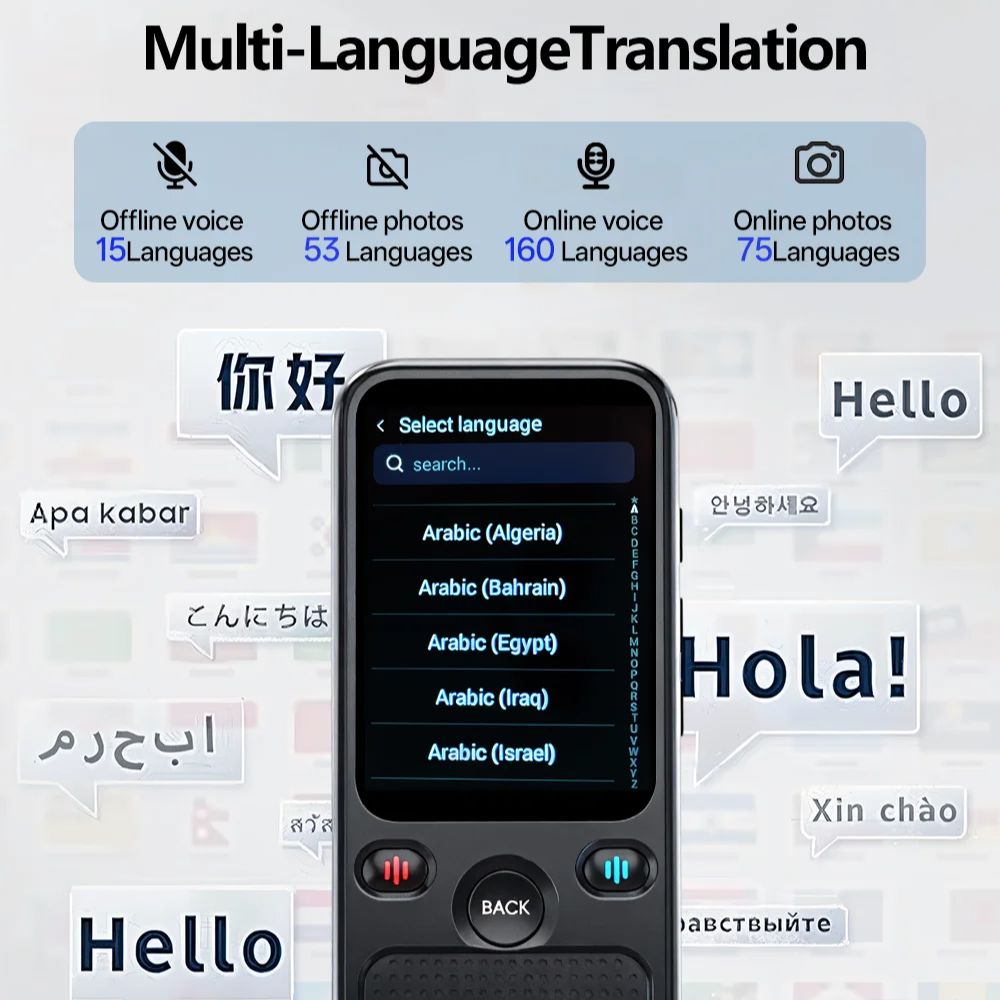 MSAI T20 ポータブル翻訳機 15種類のオフライン言語 - Portable Translator Device のレビューと価格