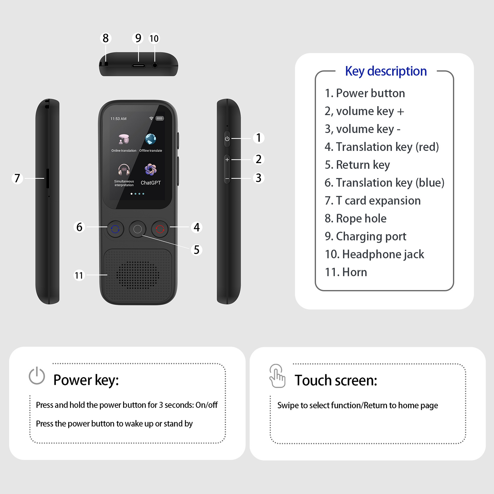 S80言語AI翻訳デバイス138言語音声翻訳17オフライン翻 - Portable Translator Device のレビューと価格