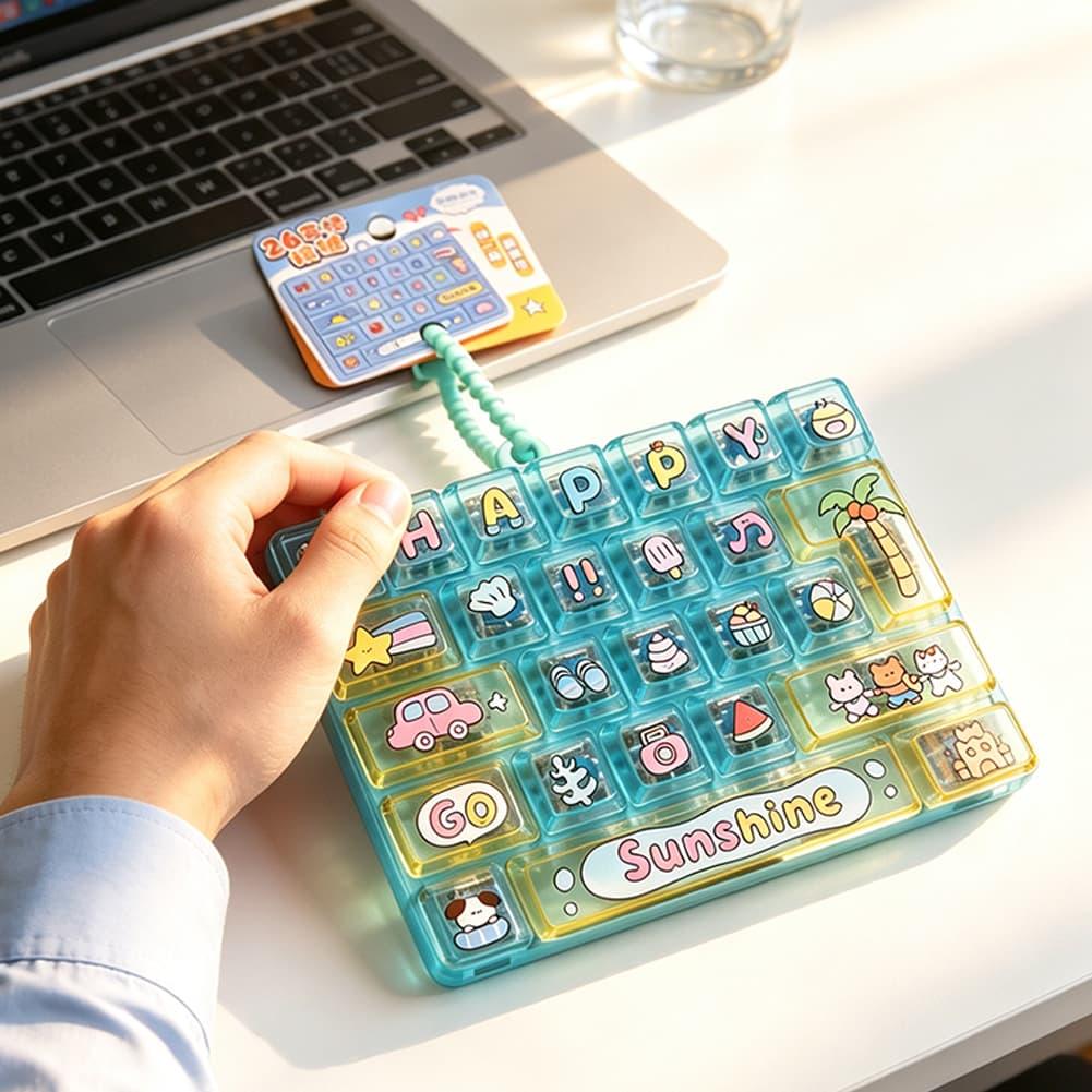 26キーのフィジェットボタンキーホルダー、減圧ボタンおもちゃ - Electronics Gadgets Bag のレビューと価格
