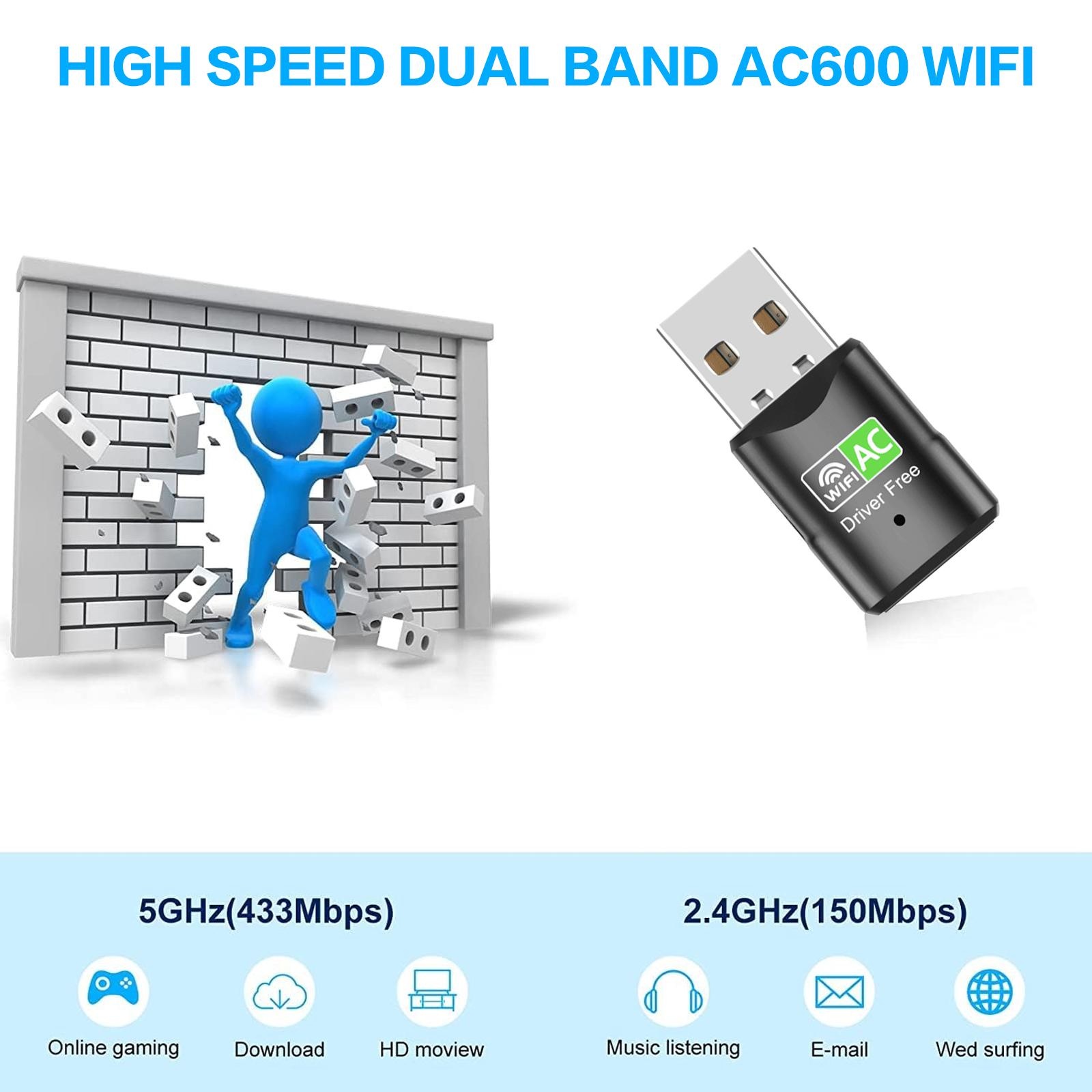 AC600 USB WiFi アダプター、デュアルバンド 2 - Mini Pc Windows のレビューと価格